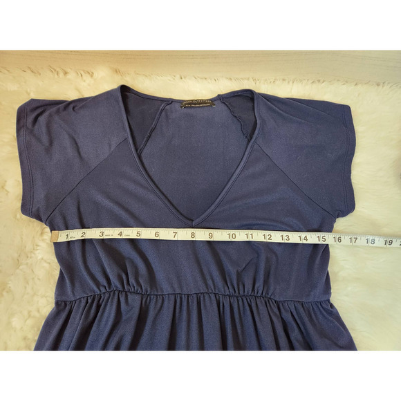 Urban Outfitters Women's Navy Blue Ruffle V-Neck Short Sleeve Midi Dress Size M - Picture 5 of 6